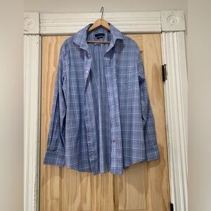 Tommy Hilfiger Blue Plaid Collared Button Down Sz XL